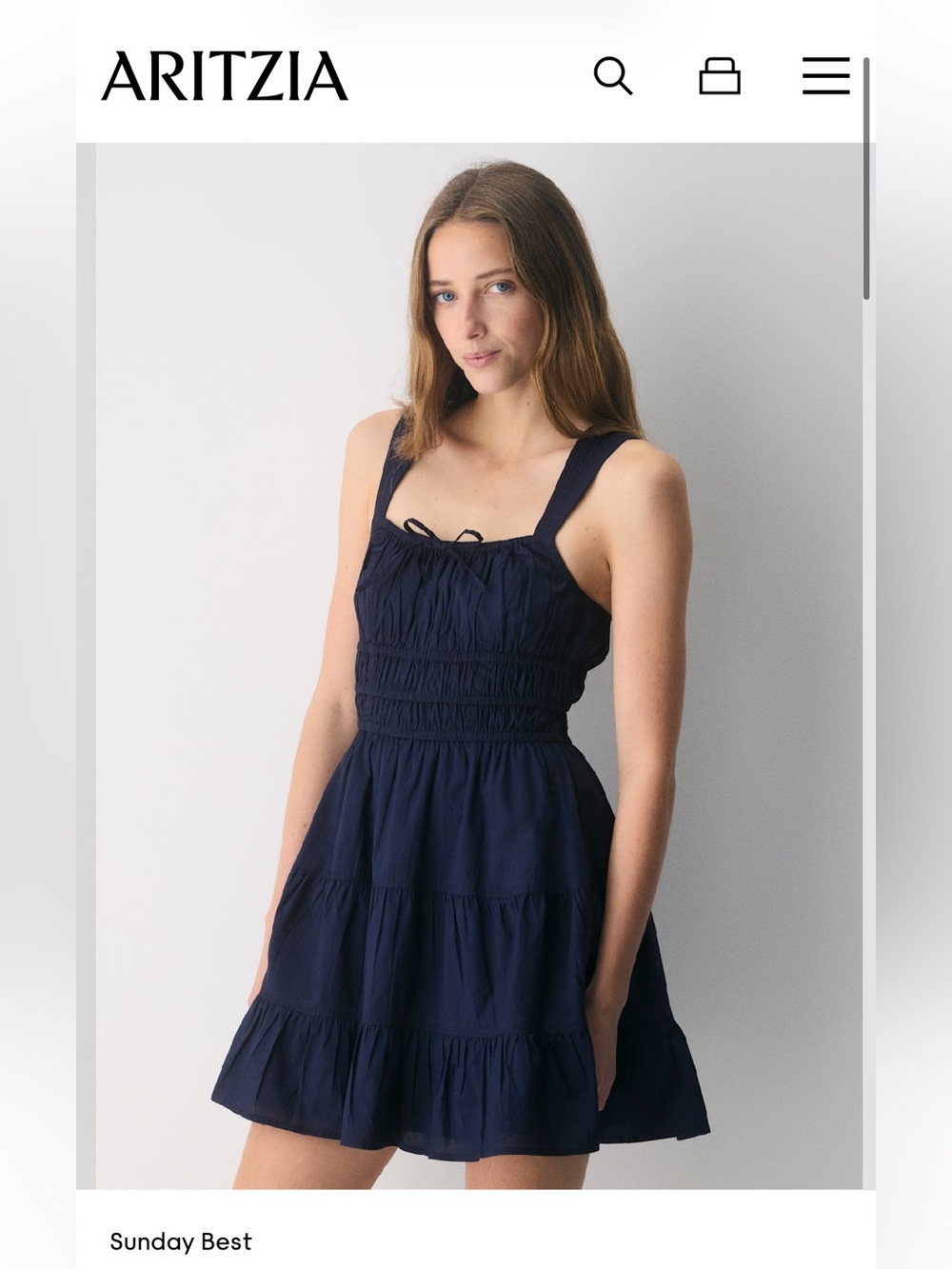 NWT: Sunday Best Women's Martine Poplin Dress in Ink Navy in Sz: XL
